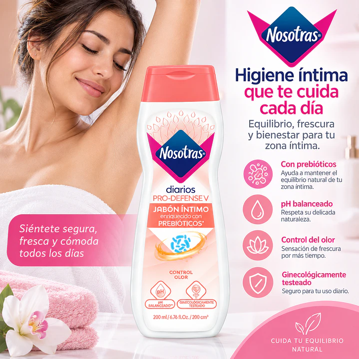 Jabón Íntimo Nosotras con Prebióticos 200 Ml 6