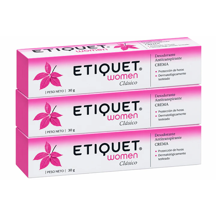 Desodorante Antitranspirante Etiquet Women Clásico en Crema 30G Pack X3 1