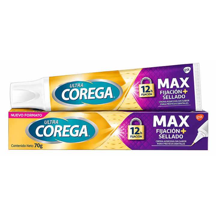 Corega Ultra Maximo Sellado Fijacion Protesis Dentales 70G 1