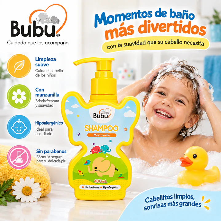 Bubu Shampoo Para Niños 400Ml 4