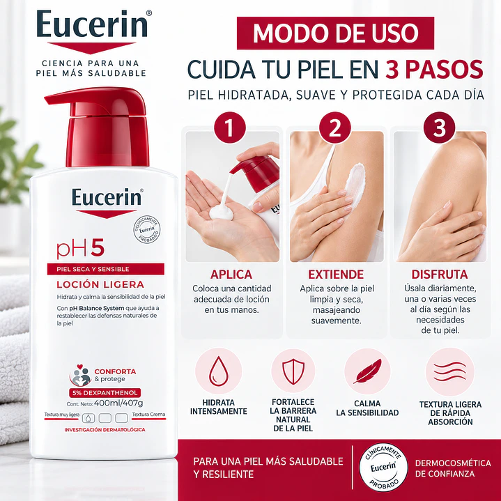 Eucerin Ph5 Loción Hidratante Piel Seca Y Sensible 400Ml 5