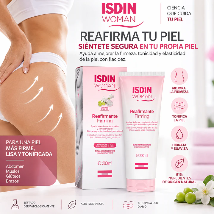 Isdin Woman Crema Reafirmante Para Flacidez Cutánea 200Ml 4