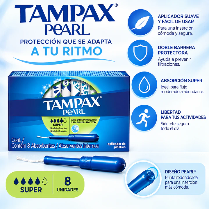 Tampones Tampax Pearl Super X8 Unidades 5