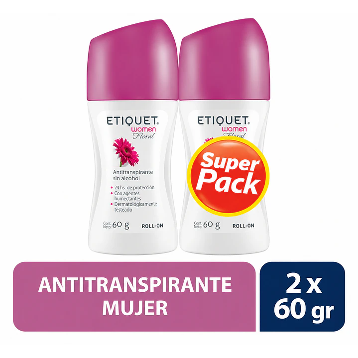 Pack X2 Desodorante Etiquet Roll-On Women Floral 60G 2