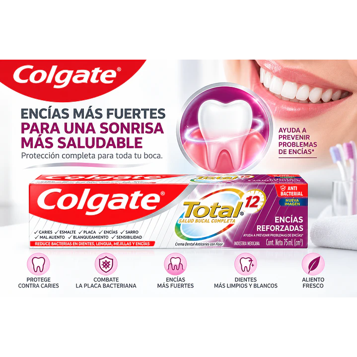 Pasta Dental Colgate Total 12 Encías Reforzadas 75 Ml 3