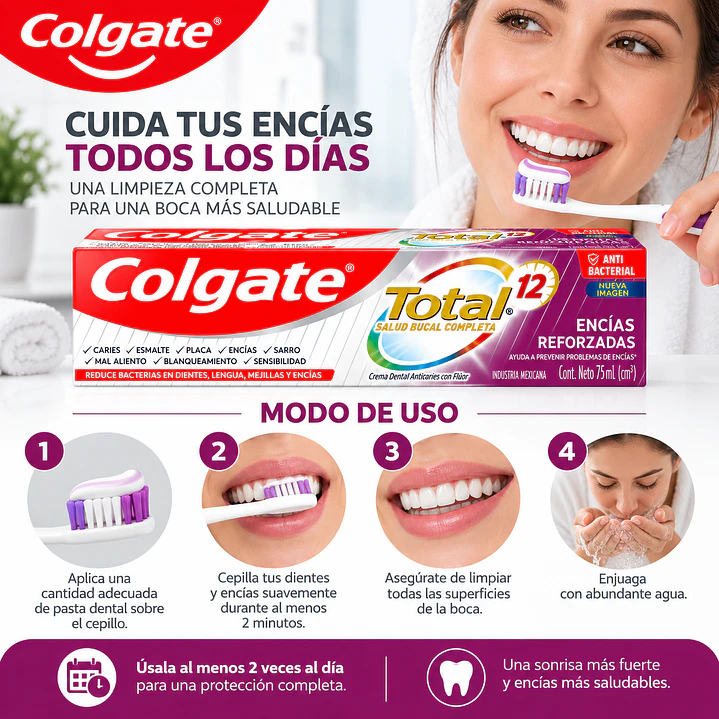 Pasta Dental Colgate Total 12 Encías Reforzadas 75 Ml 4