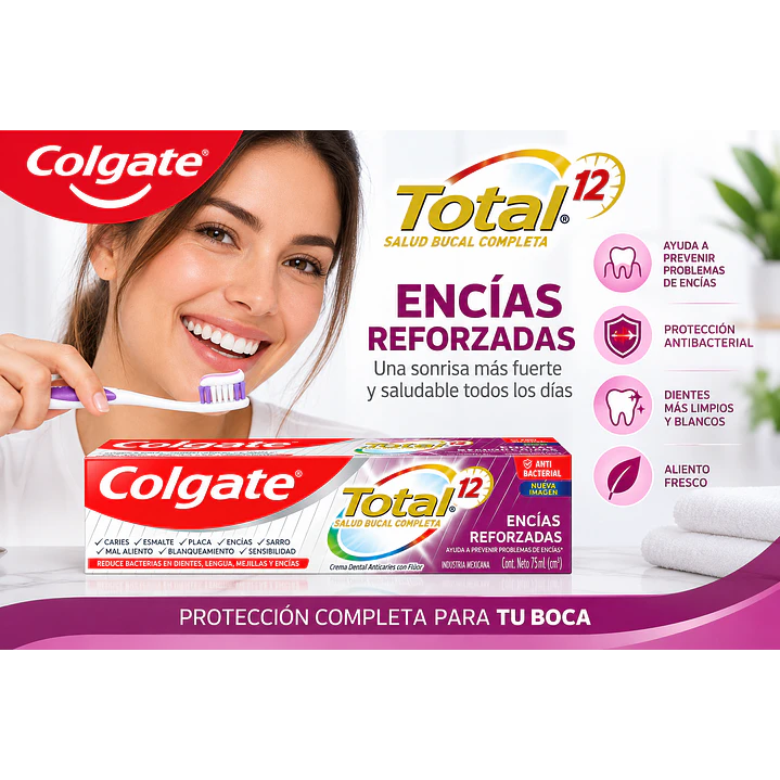 Pasta Dental Colgate Total 12 Encías Reforzadas 75 Ml 5