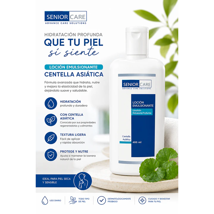 Senior Care Locion Emulsionante Centella Asiatica 400 Ml Caja X12 5