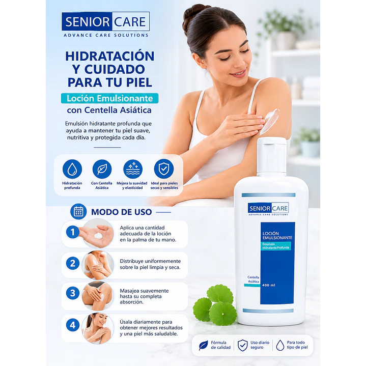 Senior Care Locion Emulsionante Centella Asiatica 400 Ml Caja X12 6