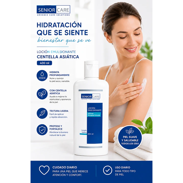 Senior Care Locion Emulsionante Centella Asiatica 400 Ml Caja X12 4