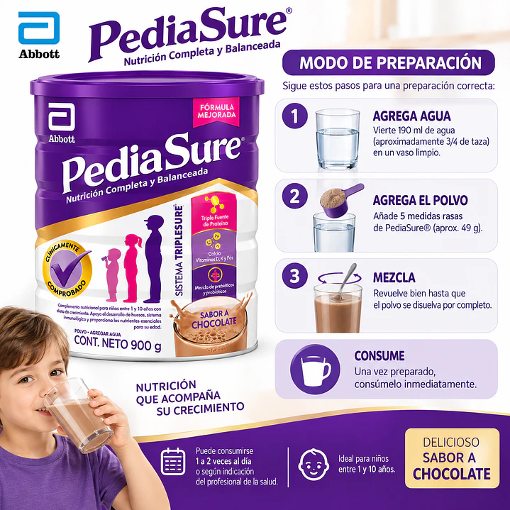 PediaSure Chocolate en Polvo 900G Caja X6 5
