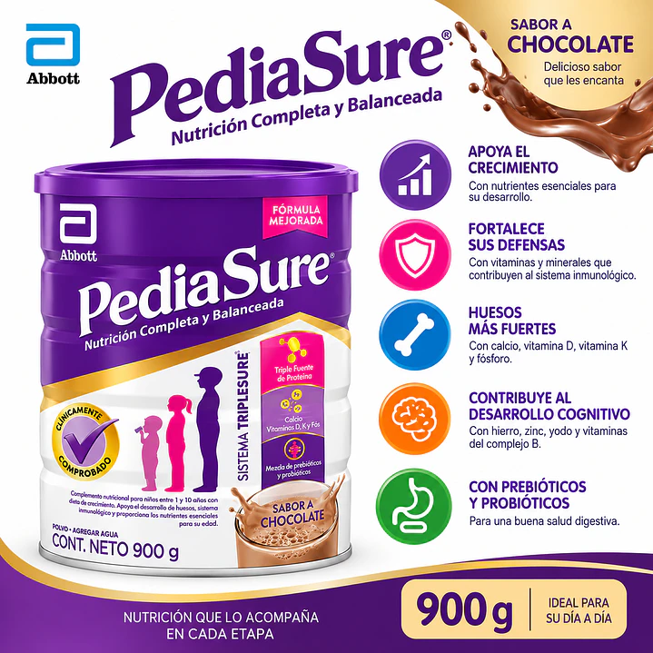 PediaSure Chocolate en Polvo 900G Caja X6 7