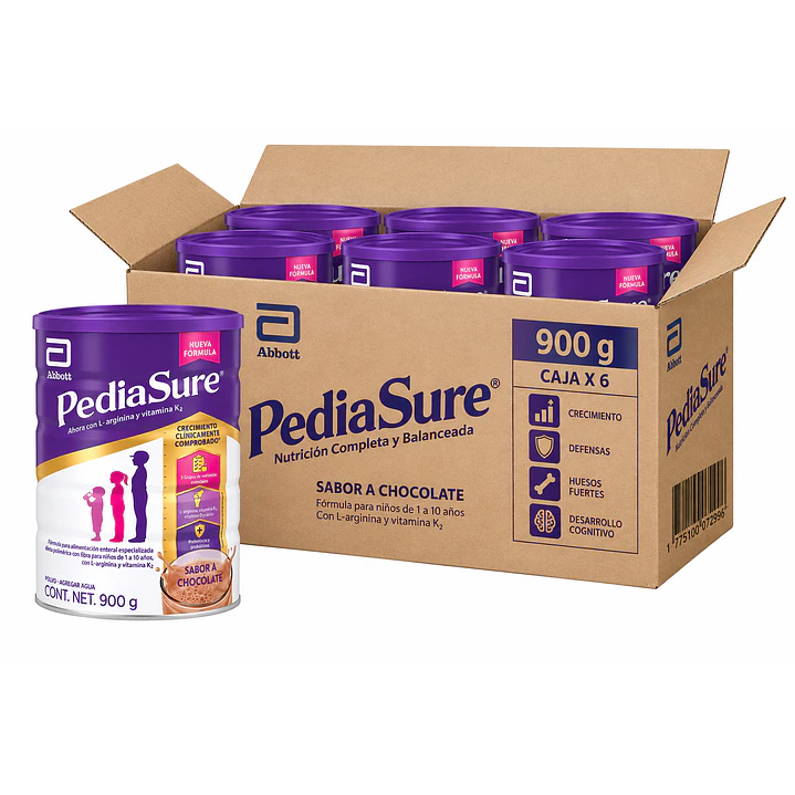 PediaSure Chocolate en Polvo 900G Caja X6 1