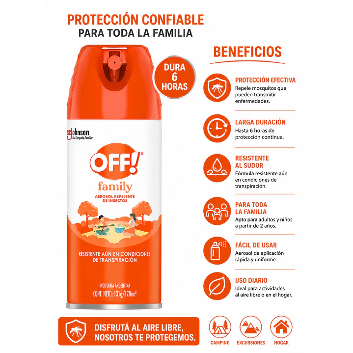 Repelente Para Mosquitos Off Family x170Ml Pack X6 6