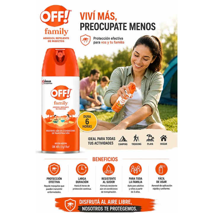Repelente Para Mosquitos Off Family x170Ml Pack X6 5
