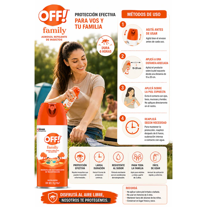 Repelente Para Mosquitos Off Family x170Ml Pack X6 7