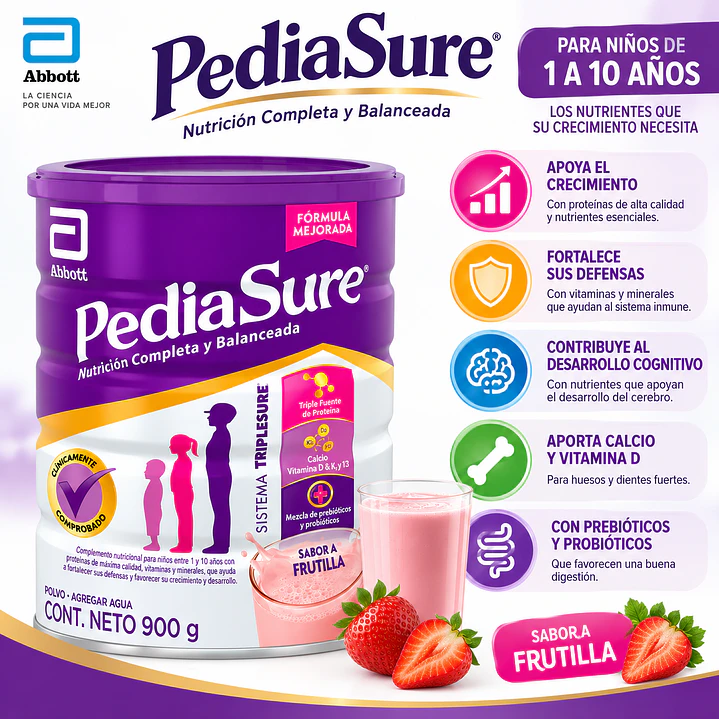 PediaSure Suplemento Nutricional sabor Frutilla 900G 5