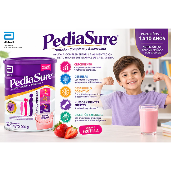 PediaSure Suplemento Nutricional sabor Frutilla 900G 4