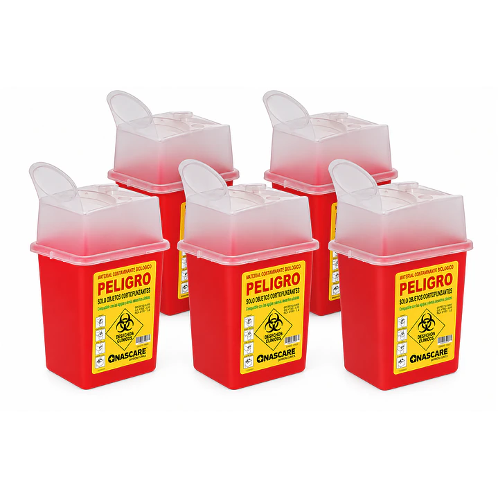 Caja Eliminación De Material Cortopunzante 1 Litro Pack x5 1