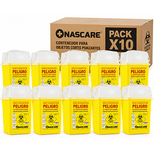 Caja Eliminación De Material Cortopunzante 1 Litro Pack x10