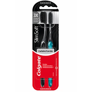Pack x2 Cepillo de Dientes Colgate Slim Soft Black
