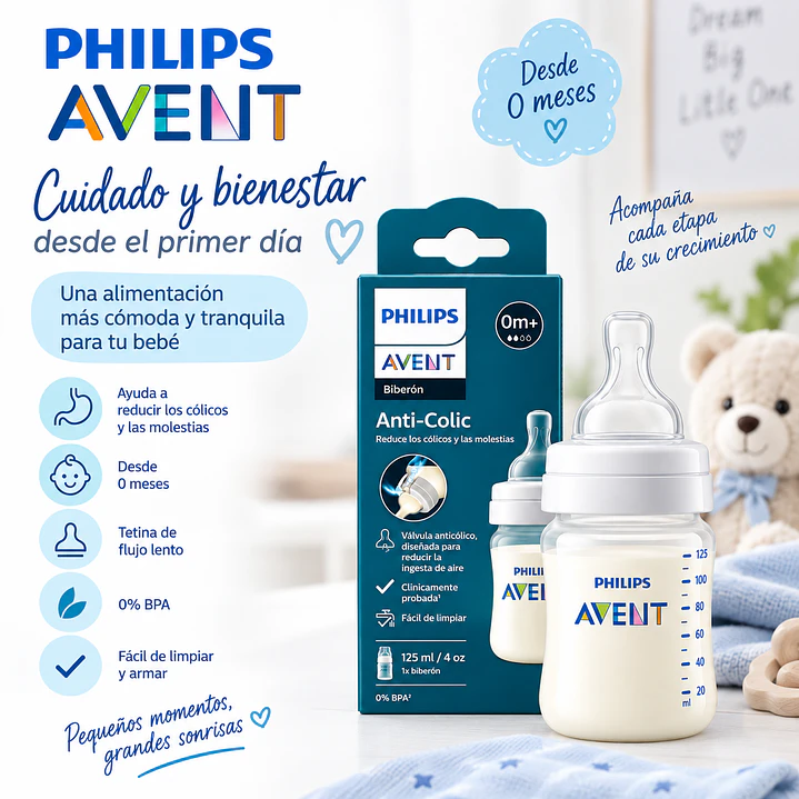 Mamadera Philips Avent Anti-cólico 125 ml +0m 2