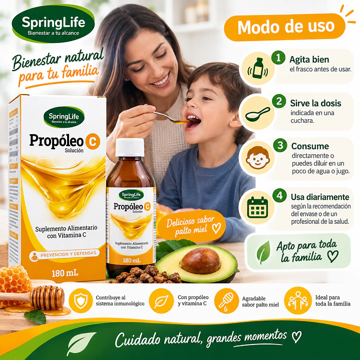 Propóleo C Springlife Palto Miel 180 Ml 3