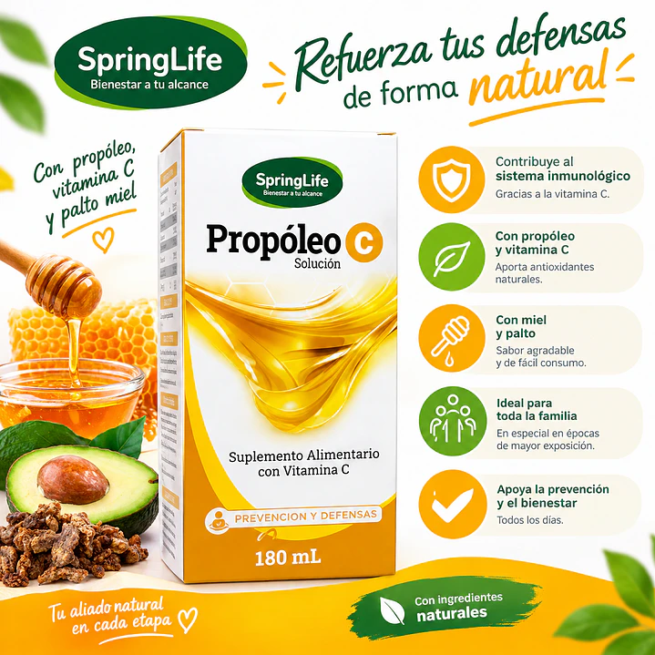 Propóleo C Springlife Palto Miel 180 Ml 6
