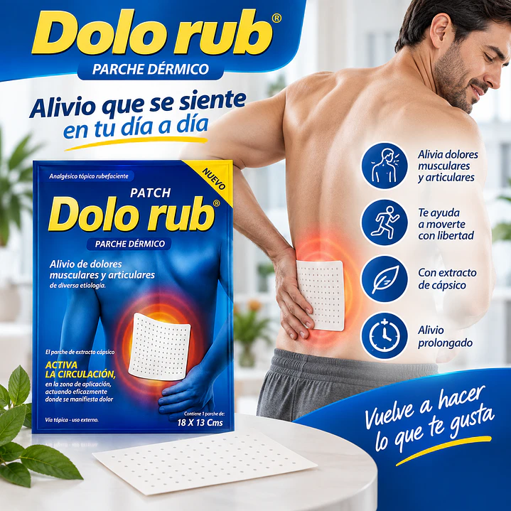 Dolorub Parche Dermico Dolor Muscular Articular 18 X 13 cms 3