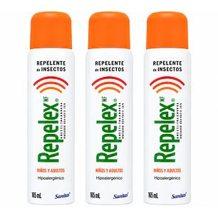 Repelex Nf Repelente De Insectos 15% Deet Aerosol 165 Ml Pack X3