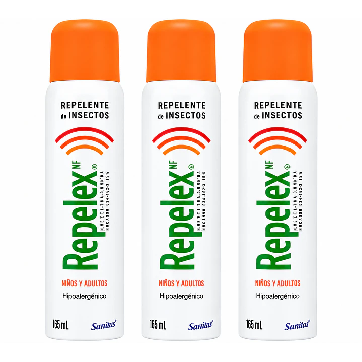 Repelex Nf Repelente De Insectos 15% Deet Aerosol 165 Ml Pack X3 1