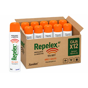 Repelex Nf Repelente De Insectos 15% Deet Aerosol 165 Ml Caja X12