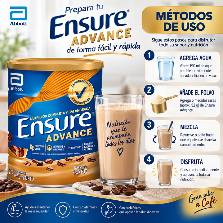 Ensure Advance Sabor Café 850G Caja X6 5