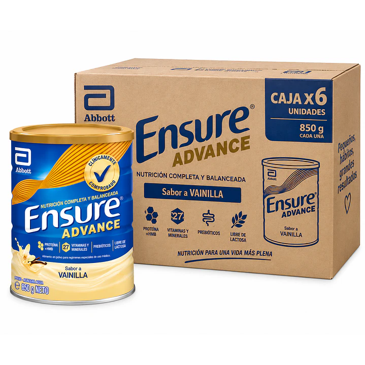 Ensure Advance Sabor Vainilla 850G Caja X6 1