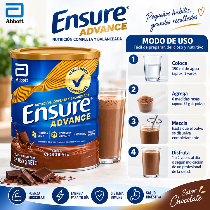 Ensure Advance Sabor Chocolate 850G 4