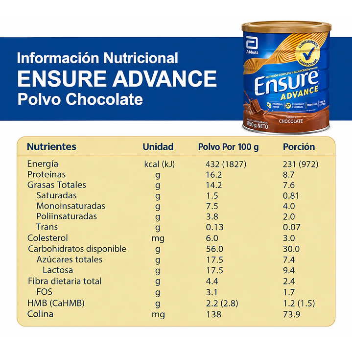 Ensure Advance Sabor Chocolate 850G 6