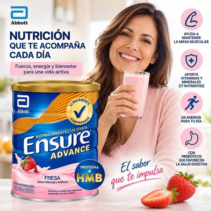 Ensure Advance Sabor Frutilla 850G 3