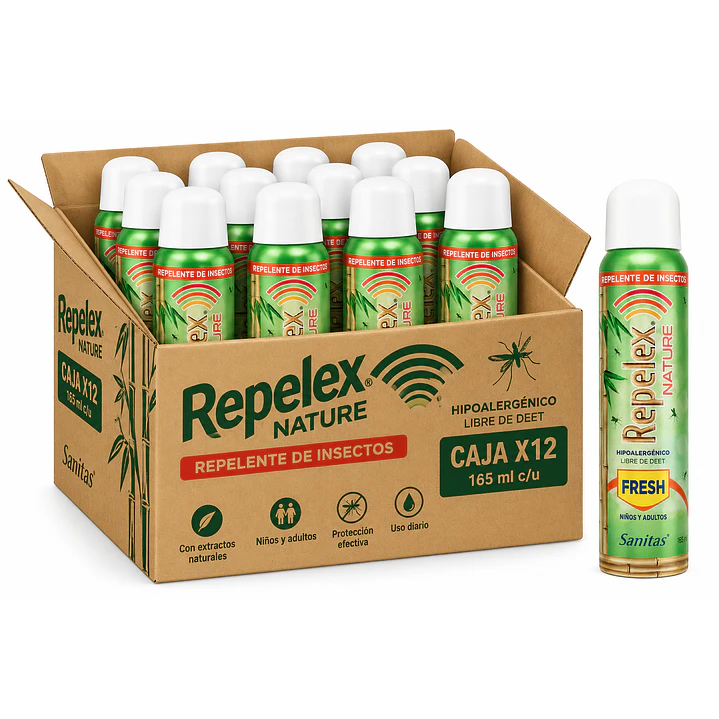 Repelex Nature Repelente De Insectos Niños/adultos 165Ml Caja X12 1