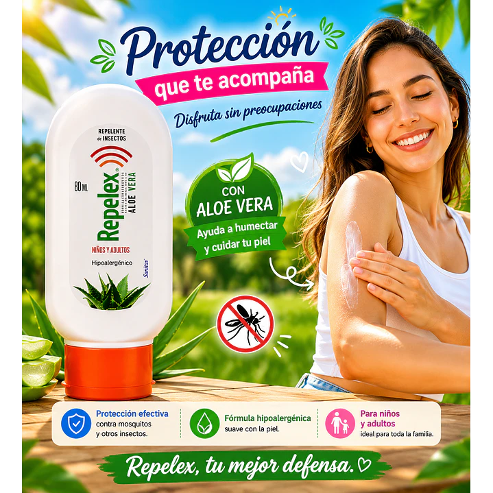 Repelex Aloe Vera Repelente De Insectos Niños-adultos 80G Pack X6 3