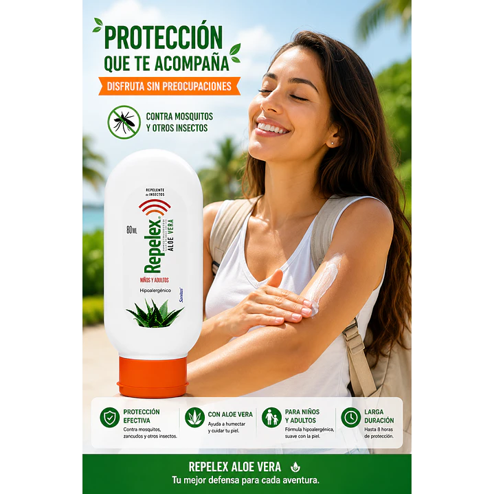 Repelex Aloe Vera Repelente De Insectos Niños-adultos 80G Pack X6 5