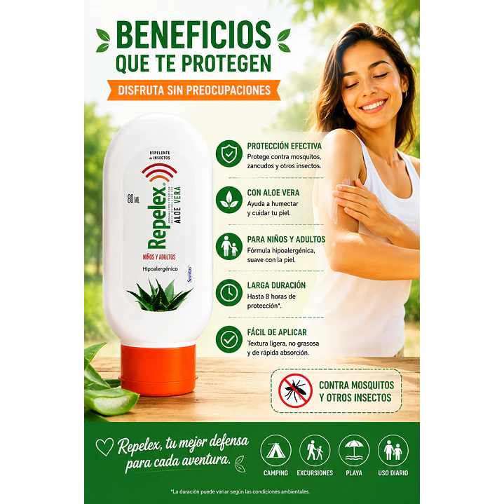 Repelex Aloe Vera Repelente De Insectos Niños-adultos 80G Pack X6 7