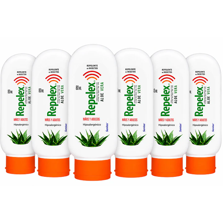 Repelex Aloe Vera Repelente De Insectos Niños-adultos 80G Pack X6 1