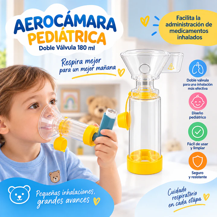 Aerocamara Pediátrica Doble Válvula 180Ml  5