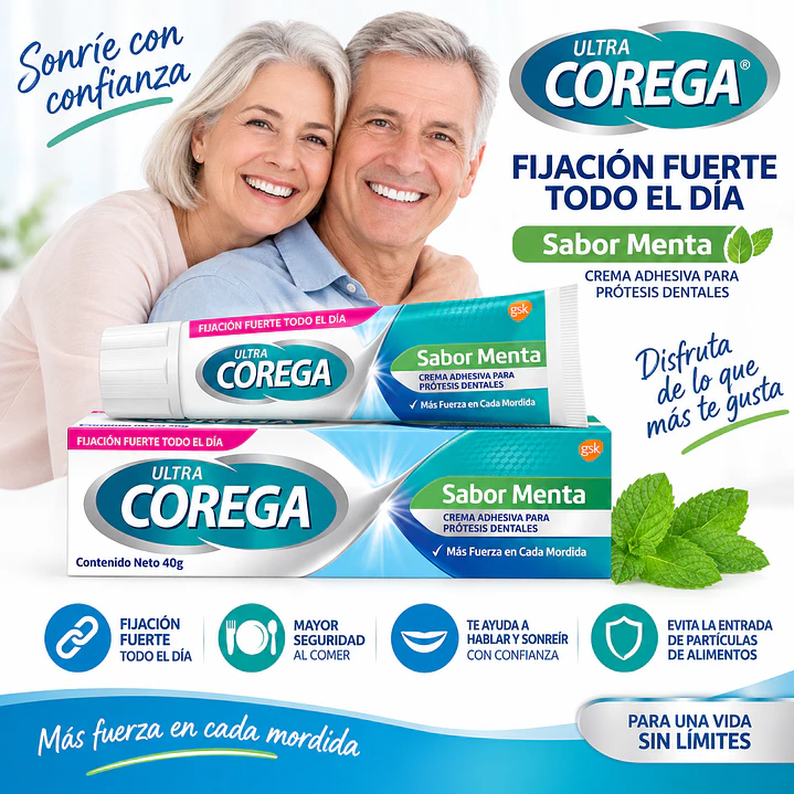 Corega Ultra Crema Adhesiva Menta 40G 4