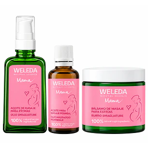 Kit Weleda Aceite De Masaje Para Estrías + Aceite Para Masaje Perineal + Bálsamo de Masaje Para Estrías  