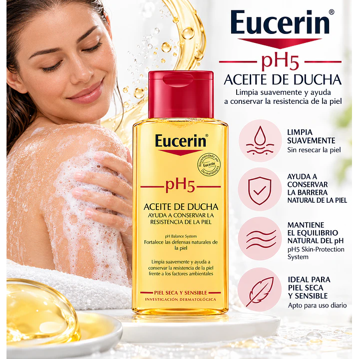 Eucerin pH5 Aceite de Ducha Fortalecedor y Protector 200 Ml 2