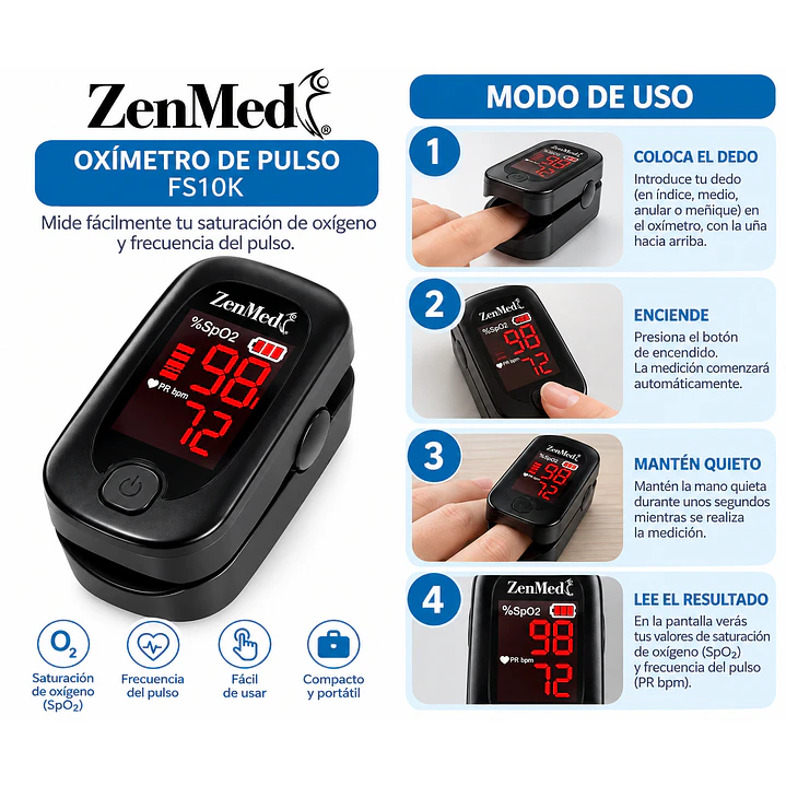 Zenmed Oximetro De Pulso Fs10k 4