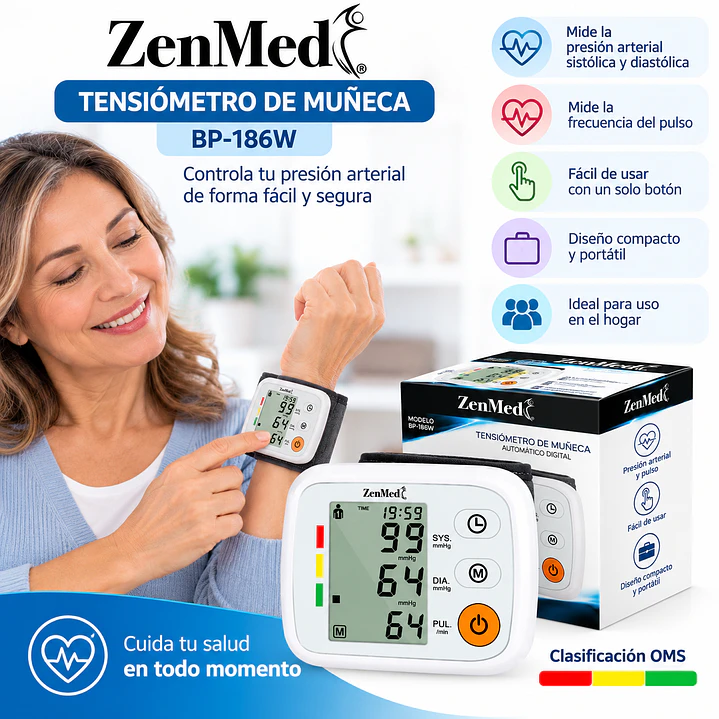 Tensiometro De Muñeca Bp-186w Zenmed Color Blanco 3