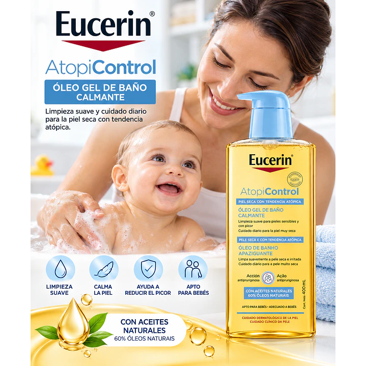 Eucerin AtopiControl Óleo Gel de Baño 400 Ml 3