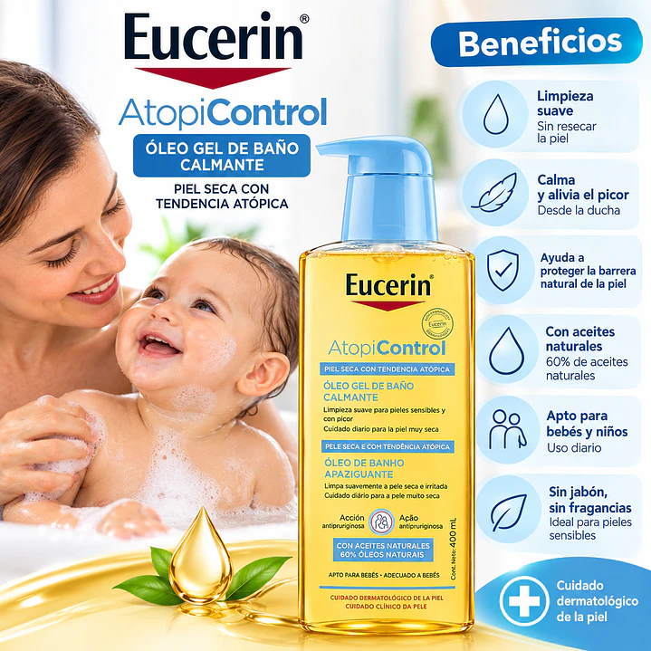 Eucerin AtopiControl Óleo Gel de Baño 400 Ml 4